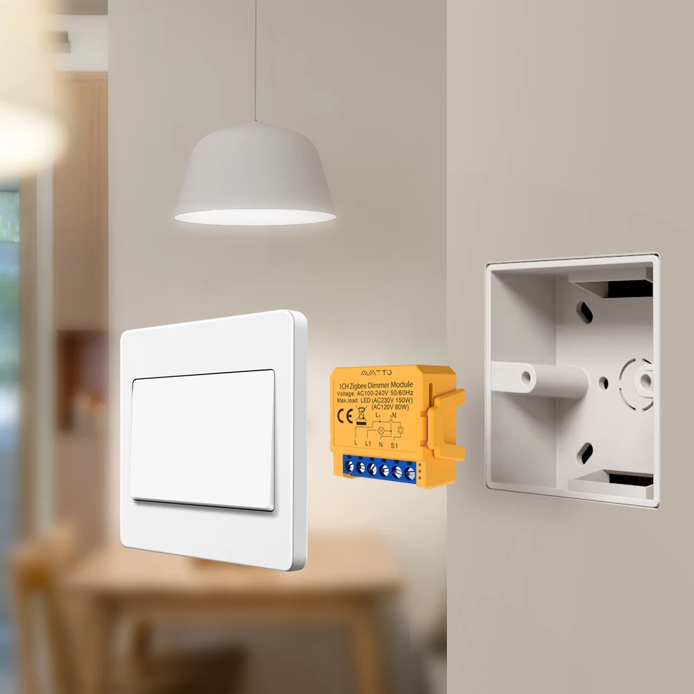 AVATTO WiFi/ZigBee 1/2-Gang-Dimmer-Lichtschaltermodul, intelligentes Dimmer-Schaltermodul, APP-Fernbedienung für Tuya Alexa Google Home – Detail 11