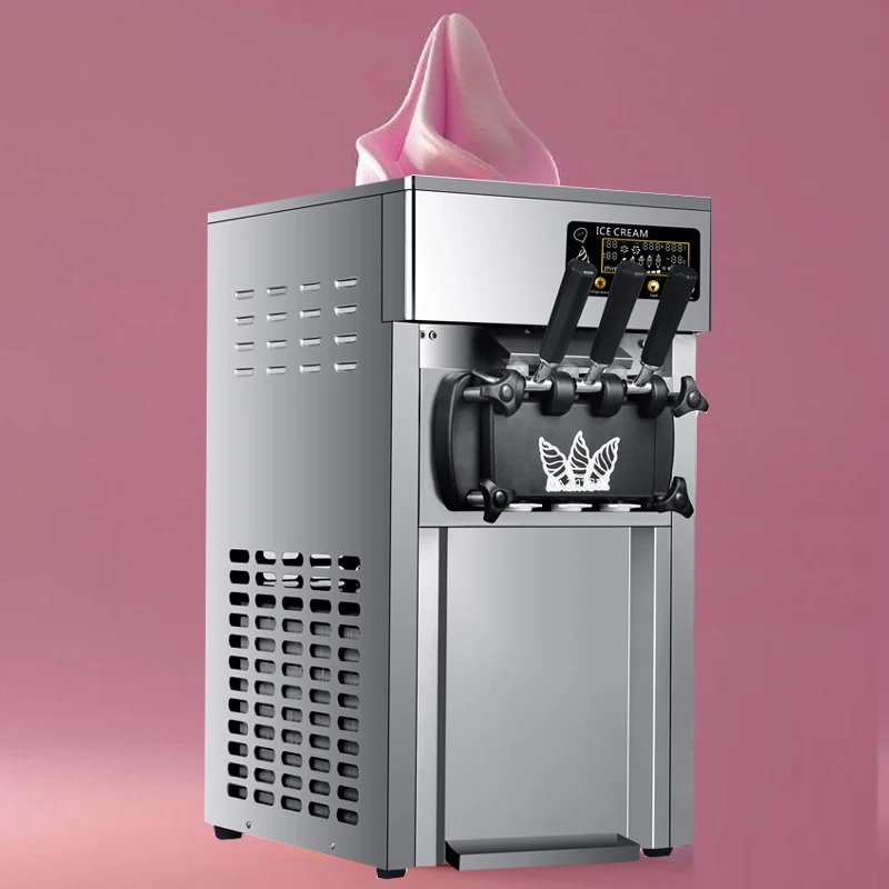 

Commercial Soft Ice Cream Machine With LCD Display Ice Cream Maker Desktop Stainless Steel Ice Cream Machine Vending