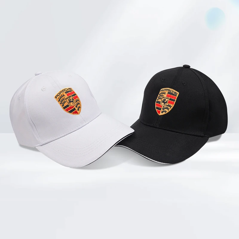 Logo na samochód haftowana czapka z daszkiem czapka z daszkiem typu snapback regulowane czapki typu casual dla 918 Taycan Panamera Cayenne Boxster Cayman