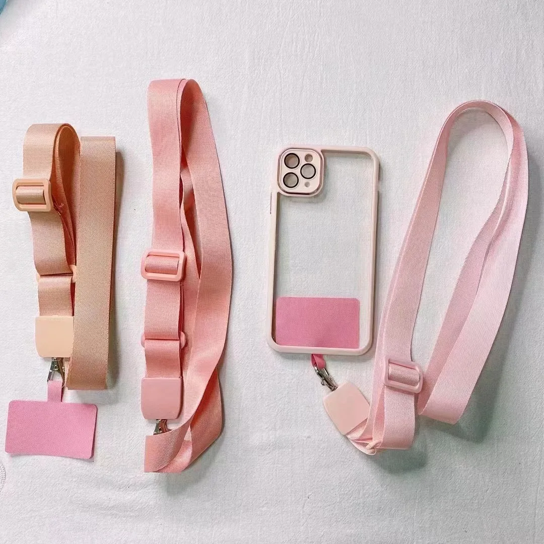 Abnehmbarer verstellbarer Riemen, Umhängetasche, Telefon-Lanyard für Telefon, flacher Nylon-Patch, Halsketten-Clip, Schnapp-Hängeschnur, Seil – Detail 3