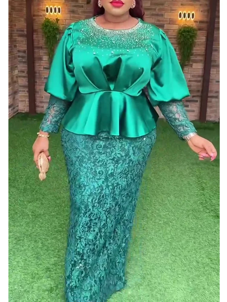 Elegante roupa africana para mulheres, vestido de ankara, roupas com renda para senhora, vestidos longos para festa de casamento plus size, novo, 2022, dashiki