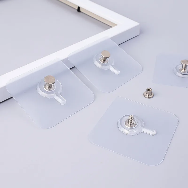 Adhesive Nails Wall Hooks Strong Poster Screw Stickers Wall Hook Closet Cabinet Shelf Pegs Wall Hook Hangers Kitchen Bathroom - view 2