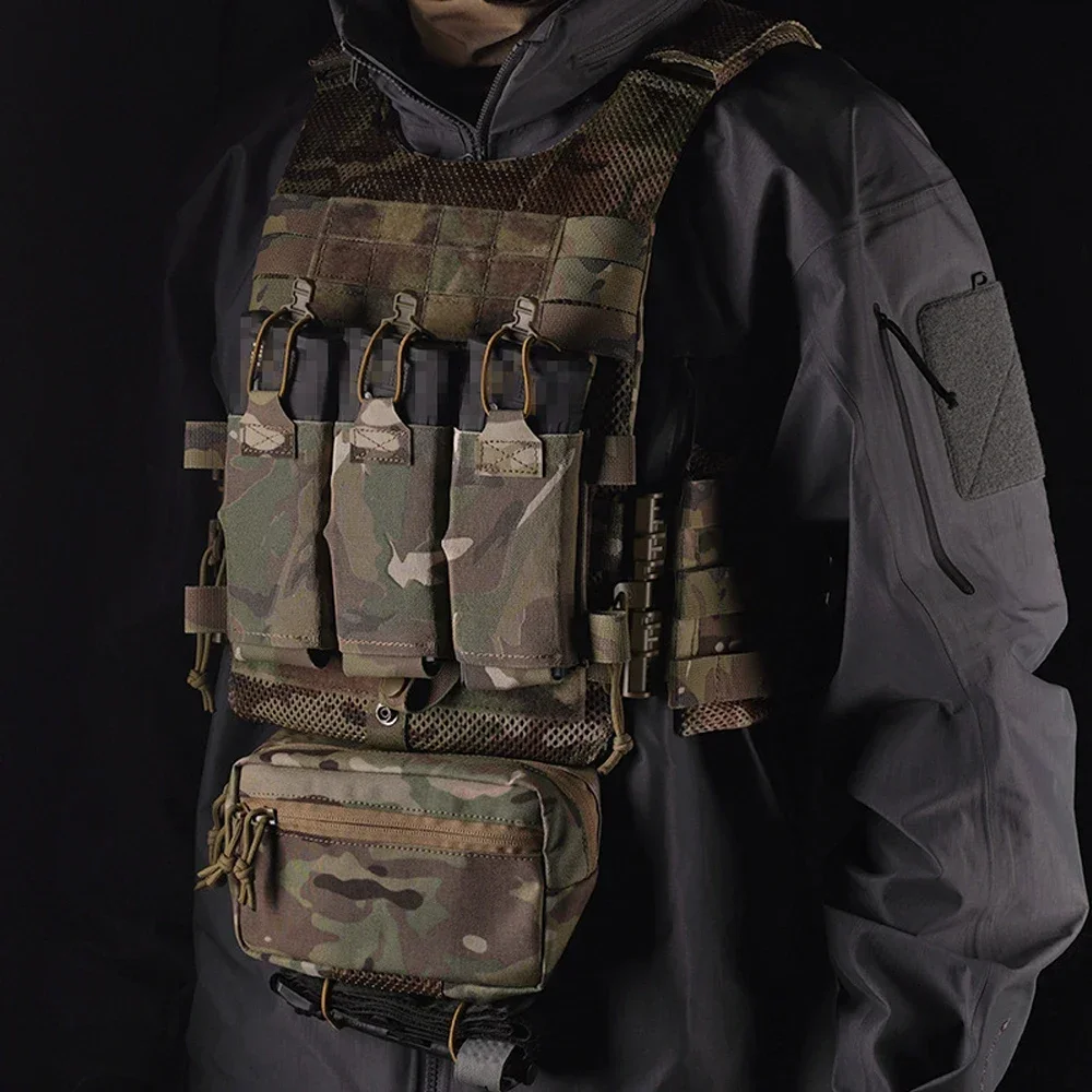 Chaleco táctico LV119 portaplacas OTB Airsoft con bolsa Triple Mag - imagen 5