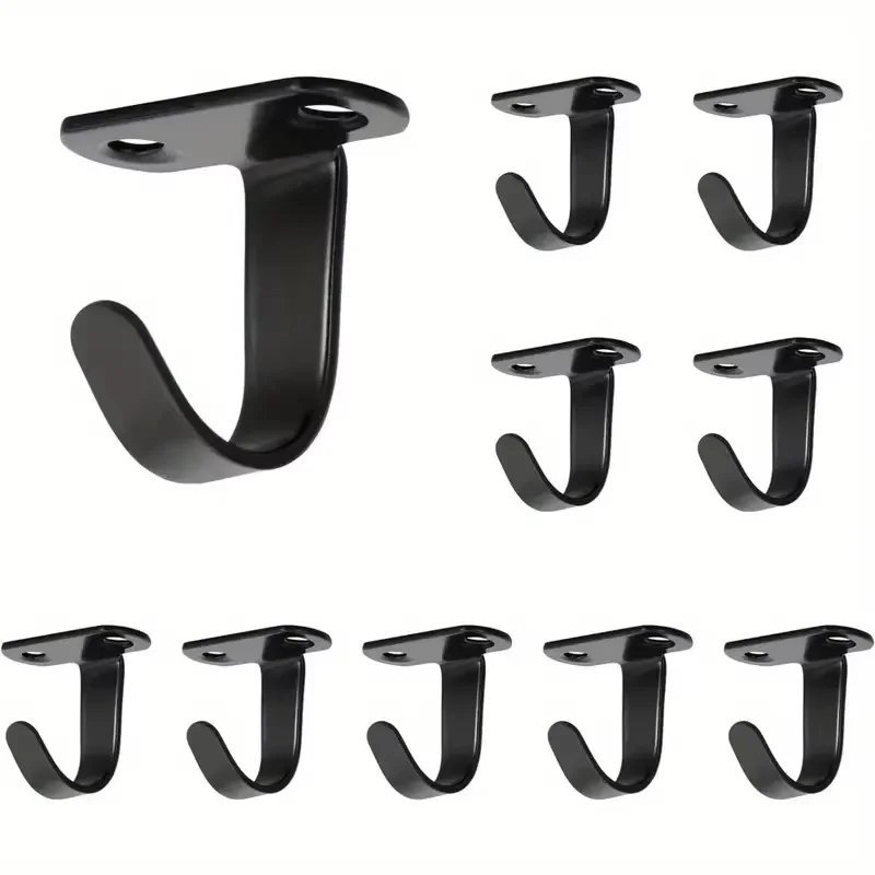 5Pcs Stainless Steel Screw Mounted Ceiling Hooks, Under-Shelf Towel, Heavy Duty Hanger For Bathroom Cabinet Garage image 6