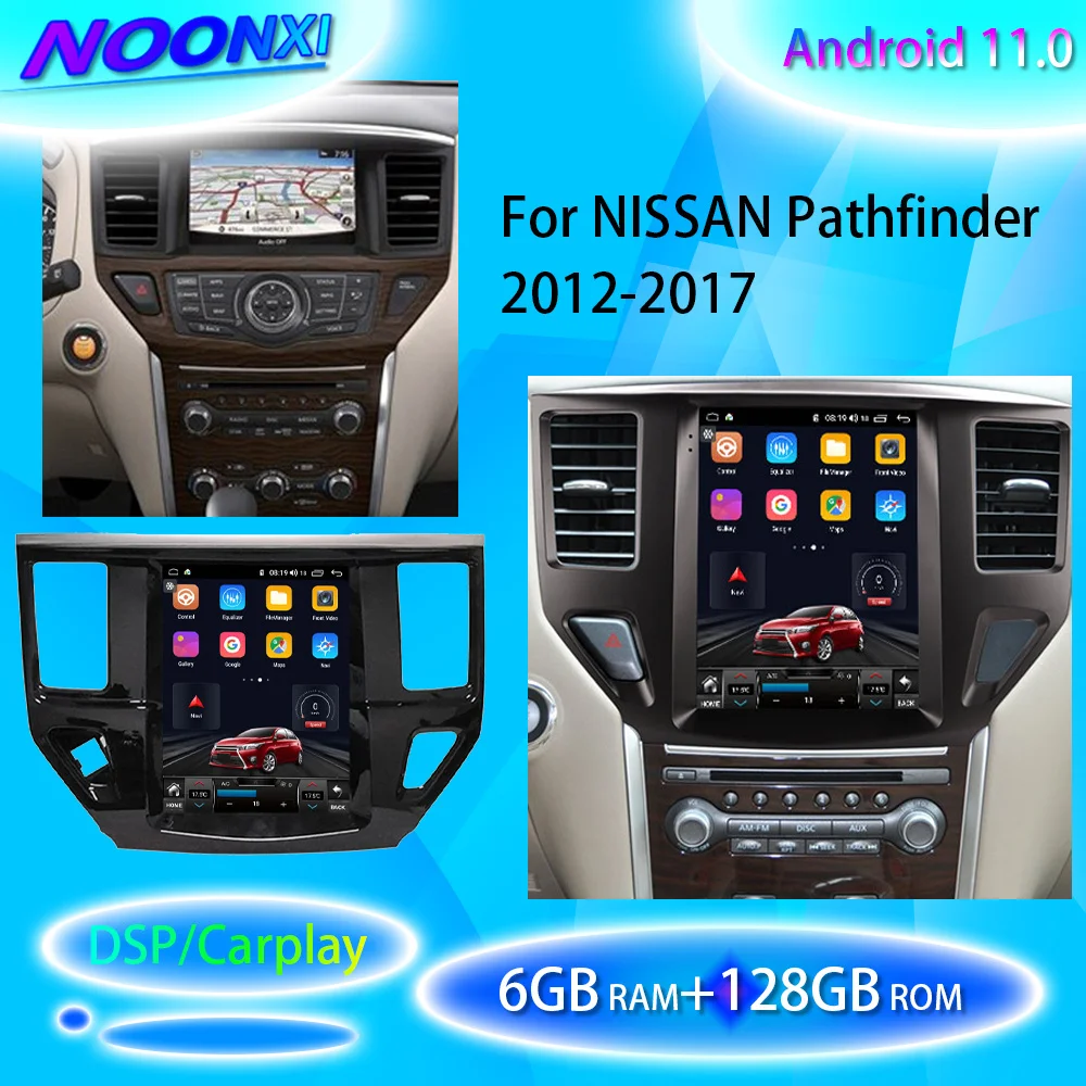 

Автомагнитола для Nissan Pathfinder 2012-2017, стерео, 2 Din, мультимедийный плеер, GPS-навигация, сенсорный экран, головное устройство 6 + 128G Android11