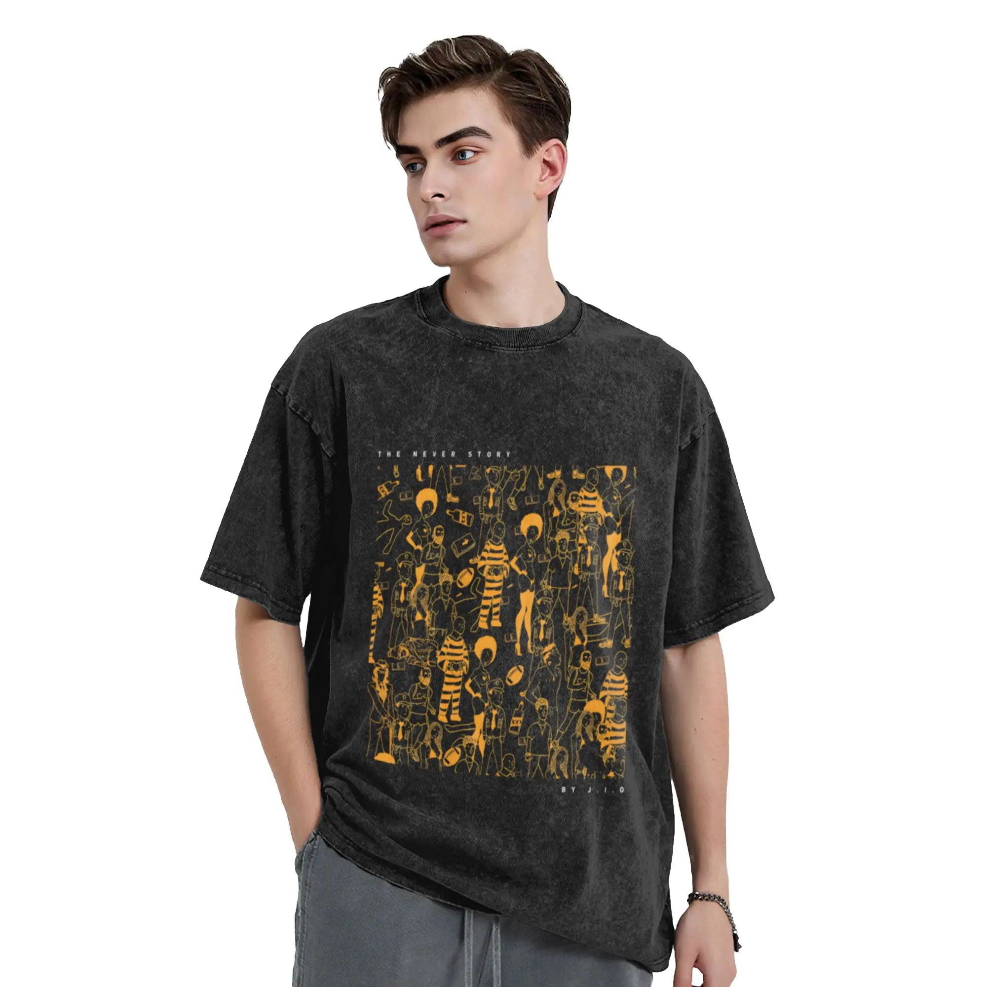 The Never Story Album Unique Chic A T-Shirt Oversized Short Sleeve Men's Women's Cotton Tees Tops