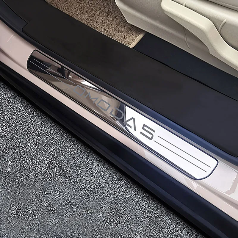 Vtear Car Door Sill Cover Exterior Frame Decoration Anti Kick Sticker Trim Accessories Anti Dirty Parts For Chery Omoda C5 2023