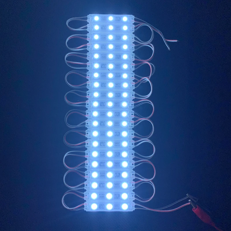20 pièces DC12V SMD 3 Module LED Injection étanche IP68 SMD 2835 Module d'injection ultrasonique 63*13mm bande dure barre lumineuse lampe
