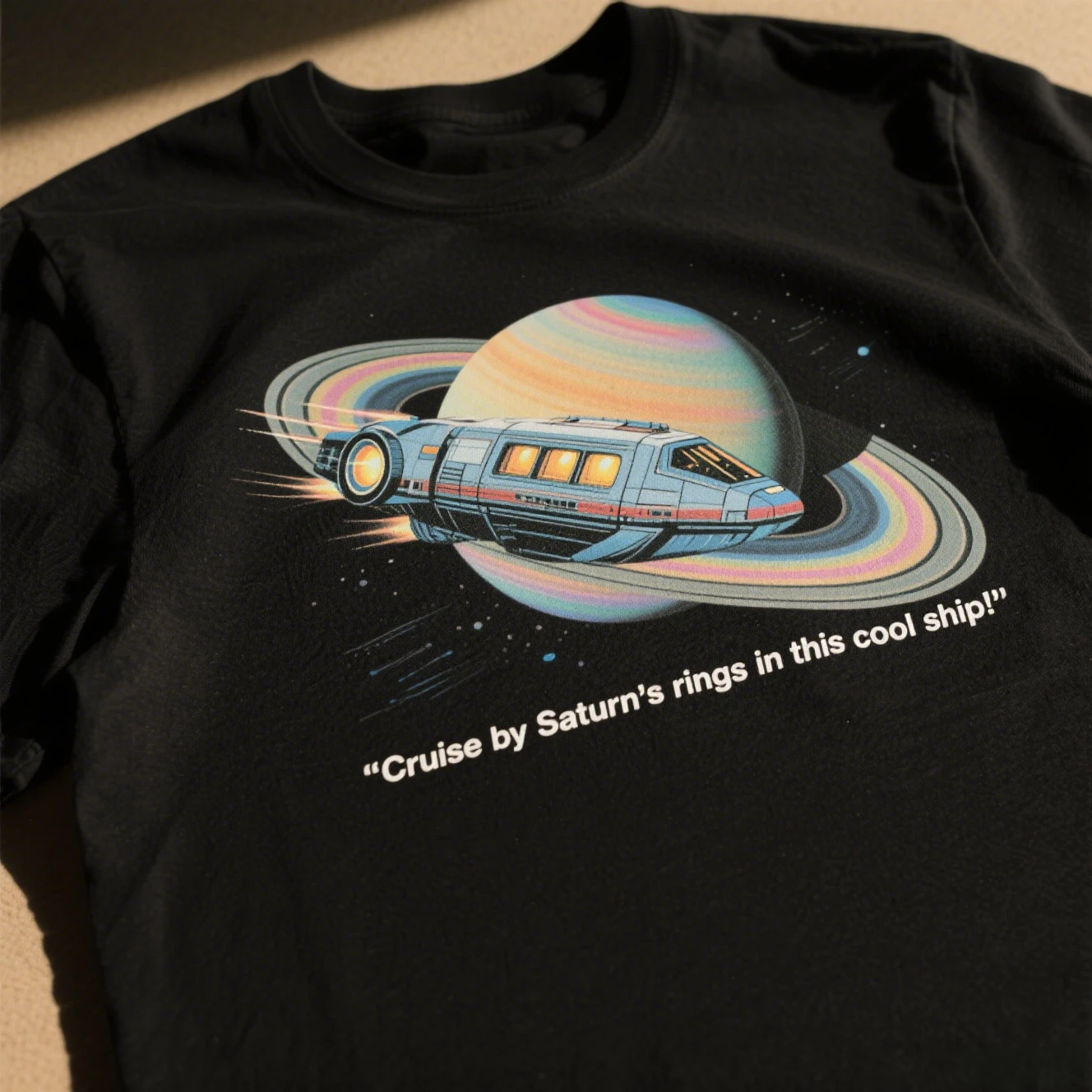 

Spaceship Graphic Printing Summer Luxury Brand Cotton Men's and Women's T-Shirts Short Sleeves Street Trend Fashion Clothing