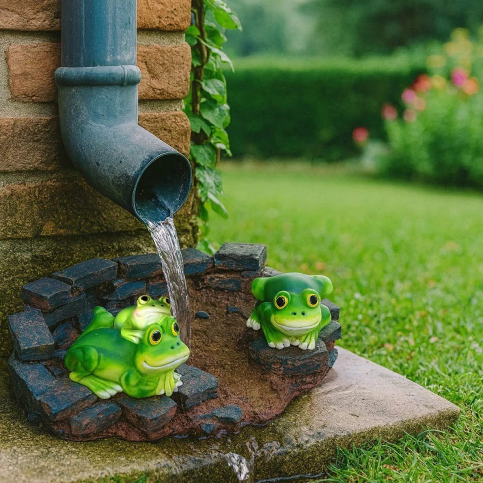 

Resin Frog Garden Statue Rustic Mini Resin Ornament Miniature Landscape Decorative Splash Figurine For Garden Outdoor Decor