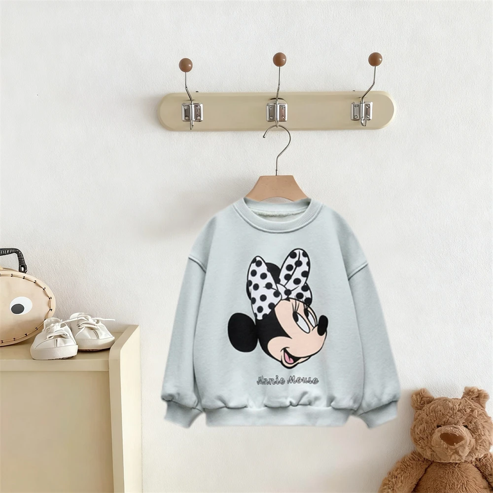 الفتيات الطفل بلوزات طويلة الأكمام ميني بلوزات مطبوعة 2025 ربيع الخريف ارتداء نمط جديد الاطفال الجولة الرقبة هوديس لباس خارجي