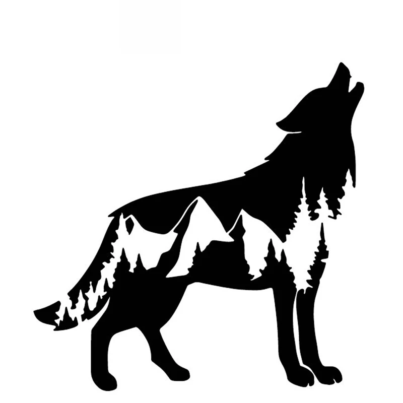 The Ferocious Calling Wolf Applique Fashion Decorative Applique Personality Pvc Waterproof Applique Black/white, 17cm * 17cm