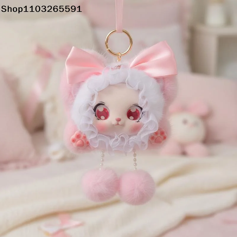 For Girls Kids Cute Soft Fluffy Bunny Keychain Vinyl Doll Pendants Perfect Backpack Decoration Stuffed Plush Toy Birthday Gift