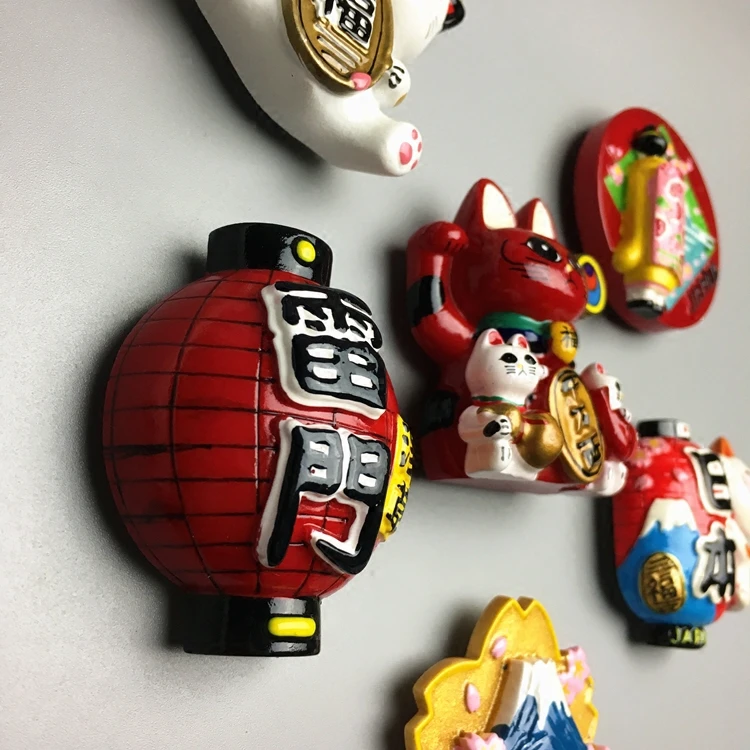 Export Creative Travel Souvenir Lucky Cat Fuji Mountain Cartoon Magnetic Sticker Fridge Magnet Magnetic Sticker Japan