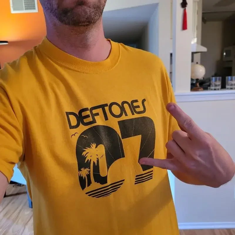 Deftones 07 T-shirt doré à manches courtes, style classique, réédition NH1587