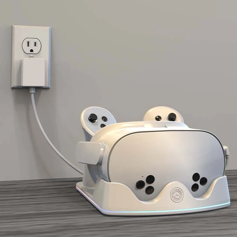 Accesorios VR Estación de carga Base de carga inalámbrica Organizador de mango para Meta Quest 3S para Quest 2/3