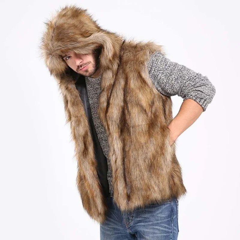 

Faux Fur Mink Vest Autumn and Winter New Men's Vest Coat Casual Trend Short Fur Coat