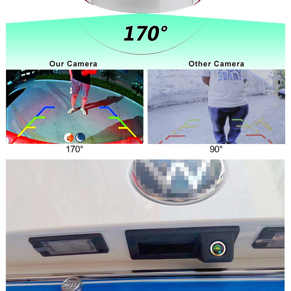 AHD1080P CVBS Car Rear View Reverse Camera Trunk handle bracket For Audi A3 A4L VW Sagitar LAVIDA plus Touran Tiguan L Skoda
