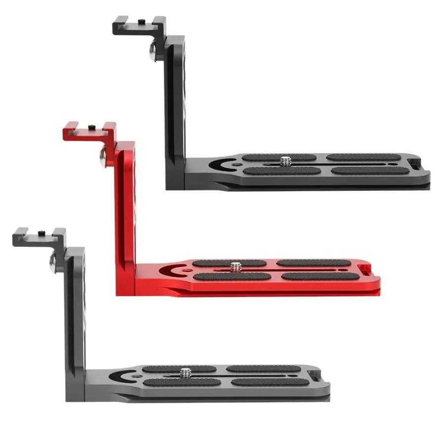 Camera L Plate Universal Metal L-Shape Quick Release Plate With Hot Shoe Mount For Hydraulic Ballhead SLR Camera Quick Release