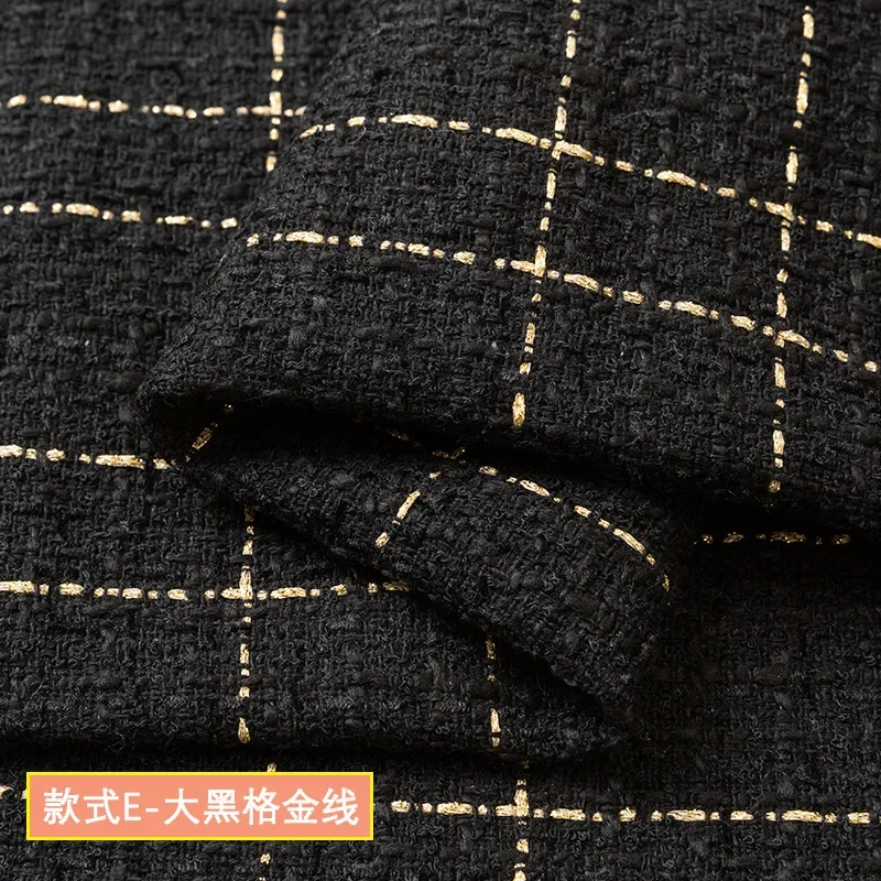 woolen tweed fabric Lady style fiber plaid woven tweed fabric DIY coat clothing dress Handmade sewing quilting Autumn winter