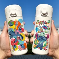 Disney Cartoon Cup Stitch Thermos Cup Bottle Childen Water Vacuum Cup 304 Stainless Steel Water Bottle Portable 350ML 450ML