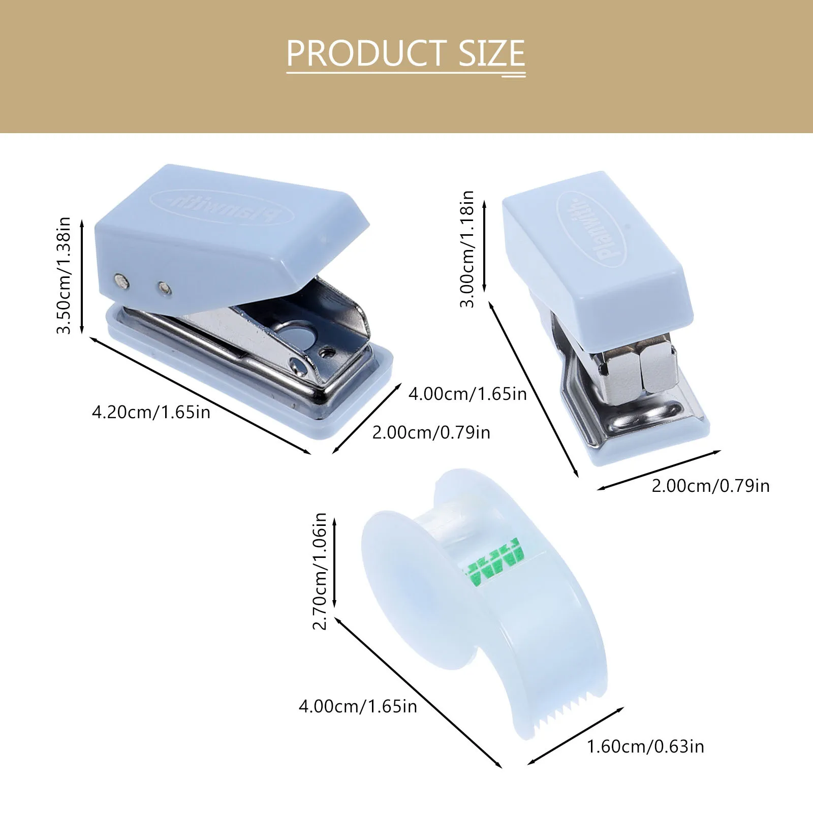 1Set Mini Cucitrice Taglierina per Nastro Kit di Strumenti per Scrapbooking Forniture per Ufficio Fai da Te Kit Cucitrice per Mini Dispenser di Nastro Artigianale Portatile