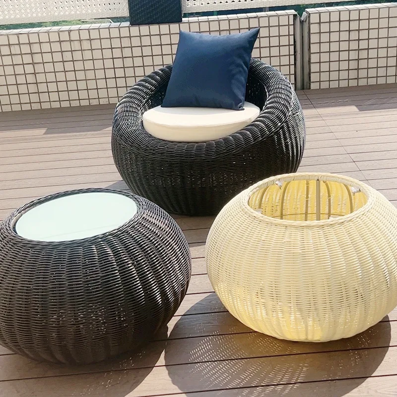 Outdoor-Freizeit-Rattan-Sofa, kreativer Innenhof-Terrasse, Garten-Rattan-Stuhl