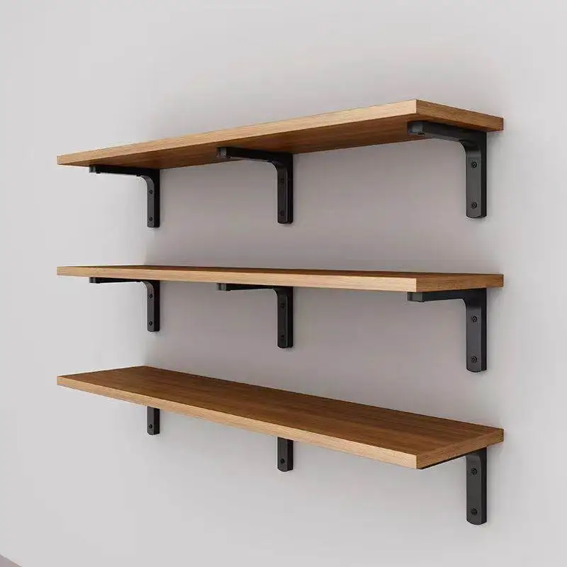 Wall-Mounted Shelf Bedroom Living Room Display Stand Wood Board Floating Shelf Modern Minimalist Style Customizable Installation