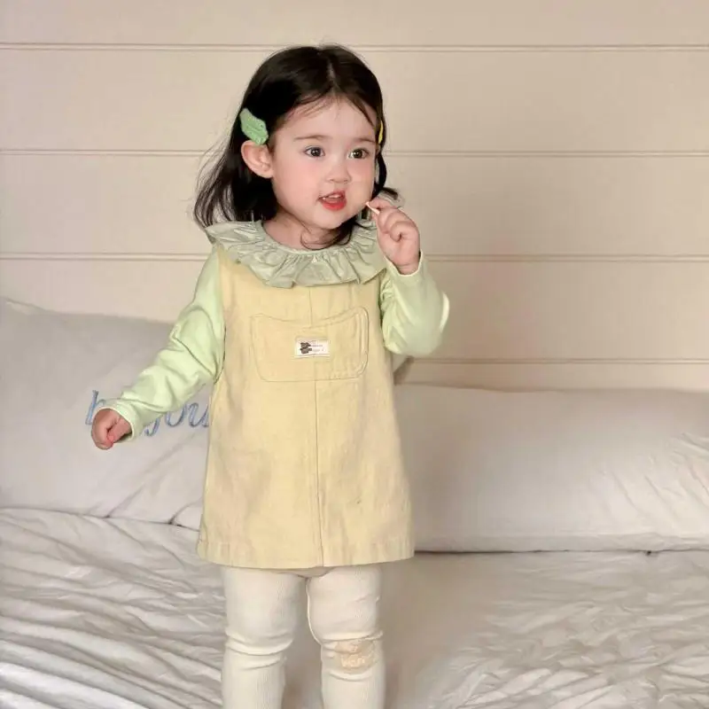 

2026 Spring New Baby Girl Sleeveless Princess Dress Cotton Girls Dress Solid Toddler Sweet Strap Dress Infant Clothes