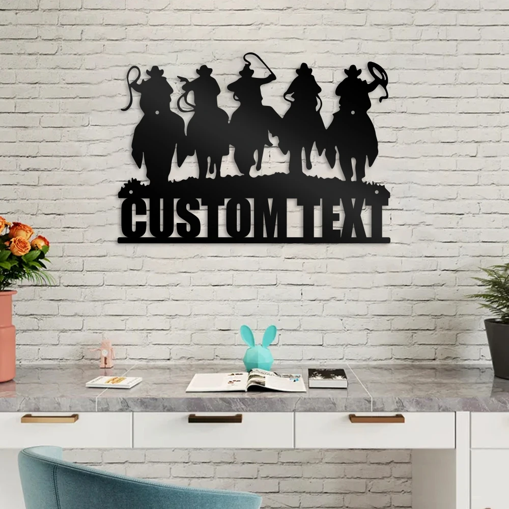 

1pc cowboys funny Customized Text Metal Wall Signs Iron Wall Plaque For Pub Decor