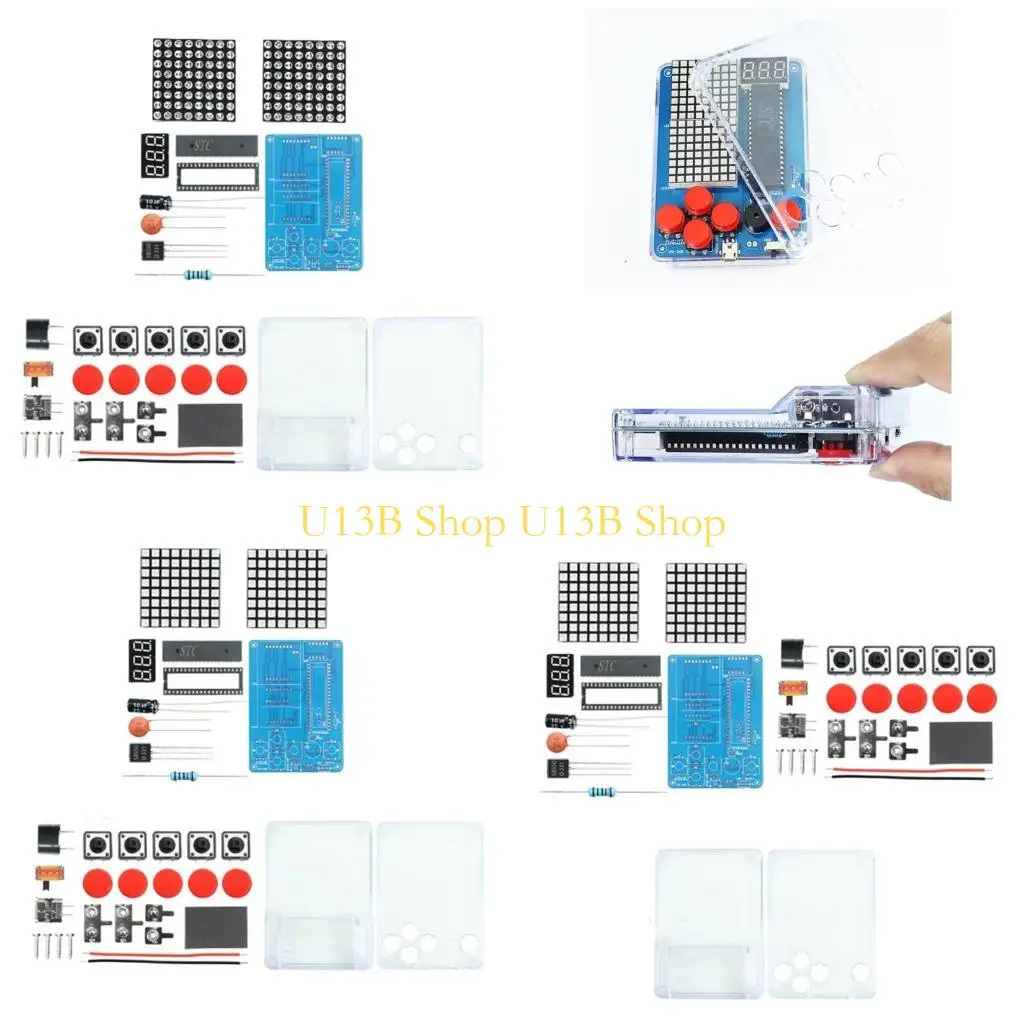 

U13B DIY Ретро Классический электронный набор для пайки 4 игры, включая змей, для STEM-проектов Семейное развлечение Обучение в