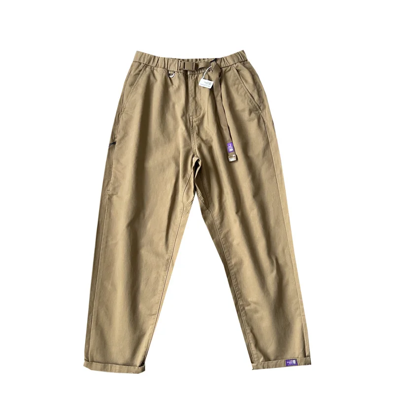 سراويل عمال ملابس الشارع اليابانية لخريف 2025 - سراويل كلاسيكية مغسولة ومريحة مستقيمة الساق غير رسمية 100% قطن أساسية للرجال #5