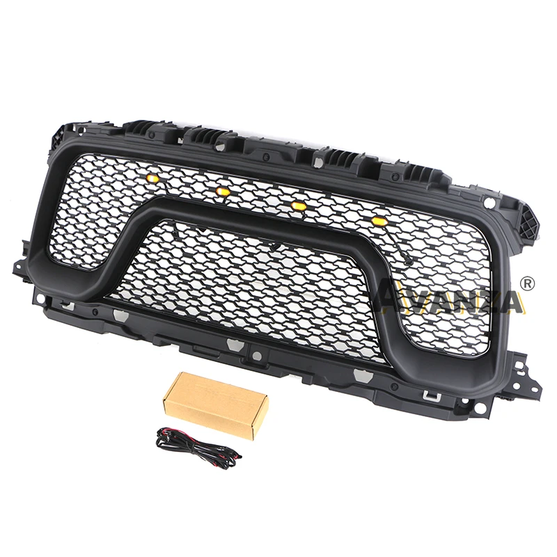 قطع غيار السيارات شواء RAM 2500 مع أضواء Led المصد الأمامي مصبغة تعديل الملحقات الديكور ل دودج RAM2500 2019-2023