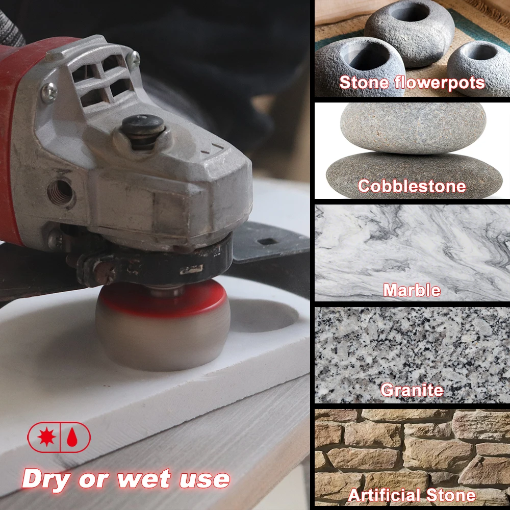DT-Diatool Dia 30/50mm Diamond Round Grinding Head Internal Arc Grinding for Marble Stones Engraving Tool