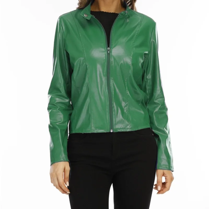 Autumn Winter Leather Blazer Jacket Women's Fashion Casual Outerwear