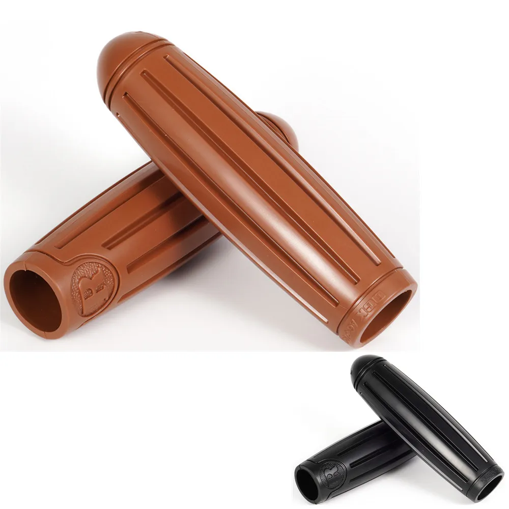 AliExpress CNC Retro Vintage Japanese Bike Grips, Curved Handlebar Grips for Old Bicycle, Brown Black Bicycle Accessories