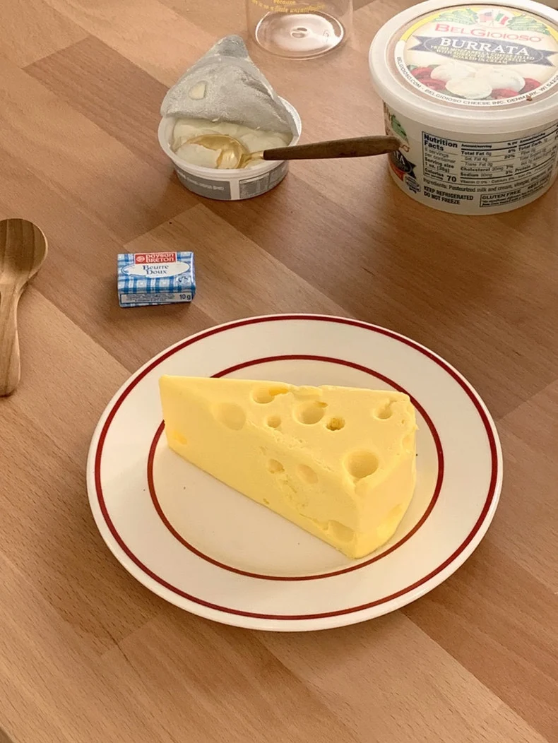 

Korean Sle Simple Bright Red Double Line Plate Salad Plate Dert Plate Small Red Line Photoaphy Plate Cerc round 8 I...