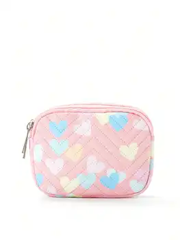 女孩愛心圖案PU拉鍊零錢包 6 最佳銷售 心形皮夾 - №4