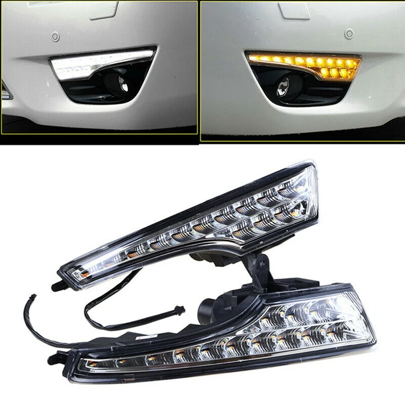 

Car LED DRL Amber & White Daytime Running Lights With Turn Signal Lamp For Nissan Altima 2014-2015