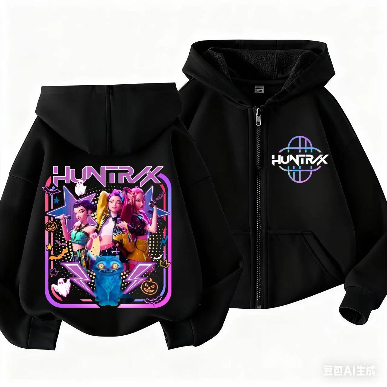 جديد Kpop الساحرة هانت بنين سستة نمط جميلة الفتيات Kawaii ملابس رياضية طويلة الأكمام هوديي الفتيات والفتيان 3-12 سنة عادية Fas #2