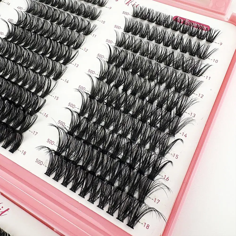 10-20MM Ciglia individuali morbide naturali 6 stili Ciglia a grappolo fai da te Soffici estensioni spesse Vassoio misto Ciglia Strumento per il trucco