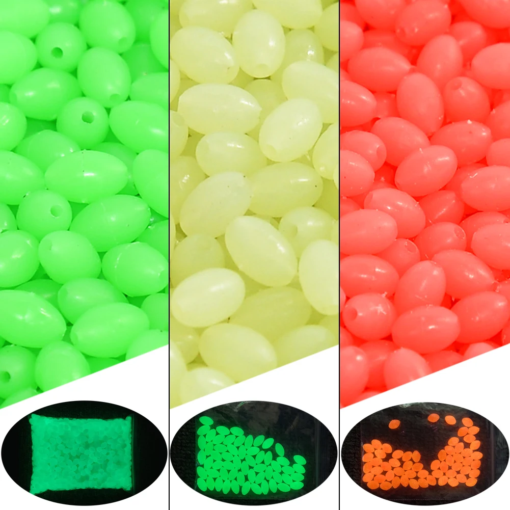 100-10000 PCS Miękkie gumowe owalne koraliki wędkarskie Świecące jajko Stoper wędkarski Owalny stop Nocny haczyk wędkarski Akcesoria
