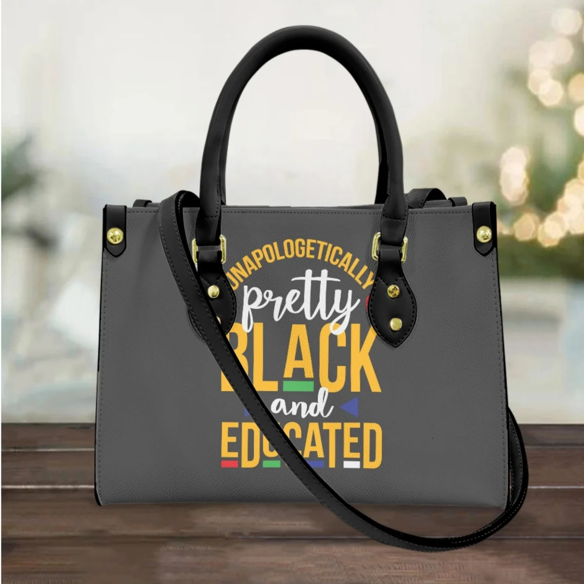 

FORUDESIGNS Tote Bags For Women Black History Month Theme Handbags Female Fashion Leather Shoulder Shopping Bag Practical