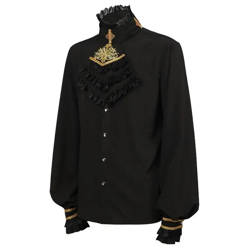 Long Sleeve Gothic Pirate Shirt Lace Up Vampire Renaissance Shirt Victorian Steampunk Gothic Halloween Costume Clothing