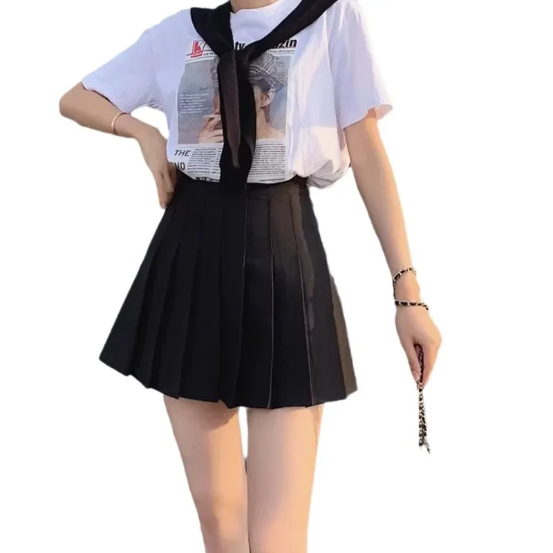 2025 Spring Autumn New Preppy Style Cute Pleated Short Skirt Japanese Korean High Waist Slim Look JK A-line College Half Skirts