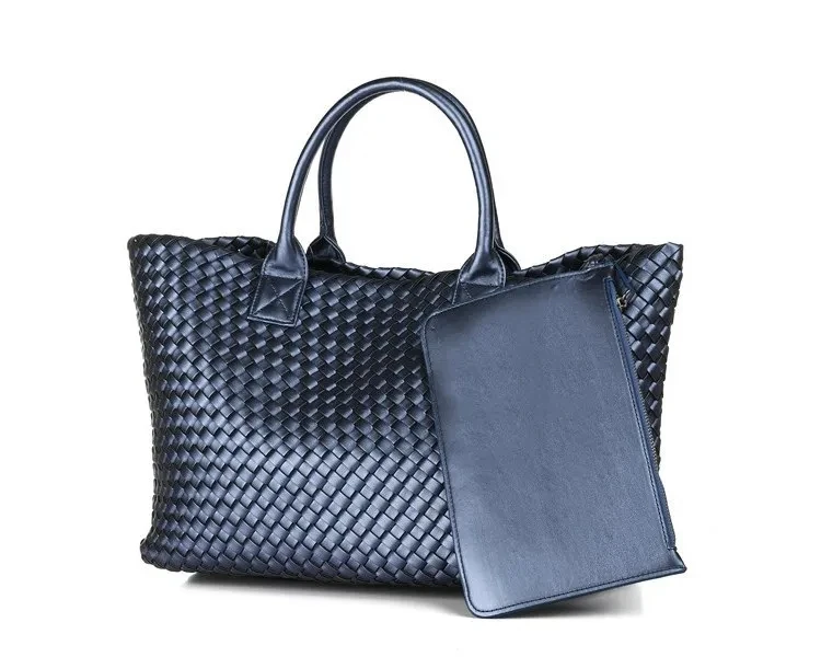 Luxury Woven Tote Women\'s Handbags Designer Large Shoulder Bags for Women 2024 Fashion PU Shopper Purses Composited Bags Clutch