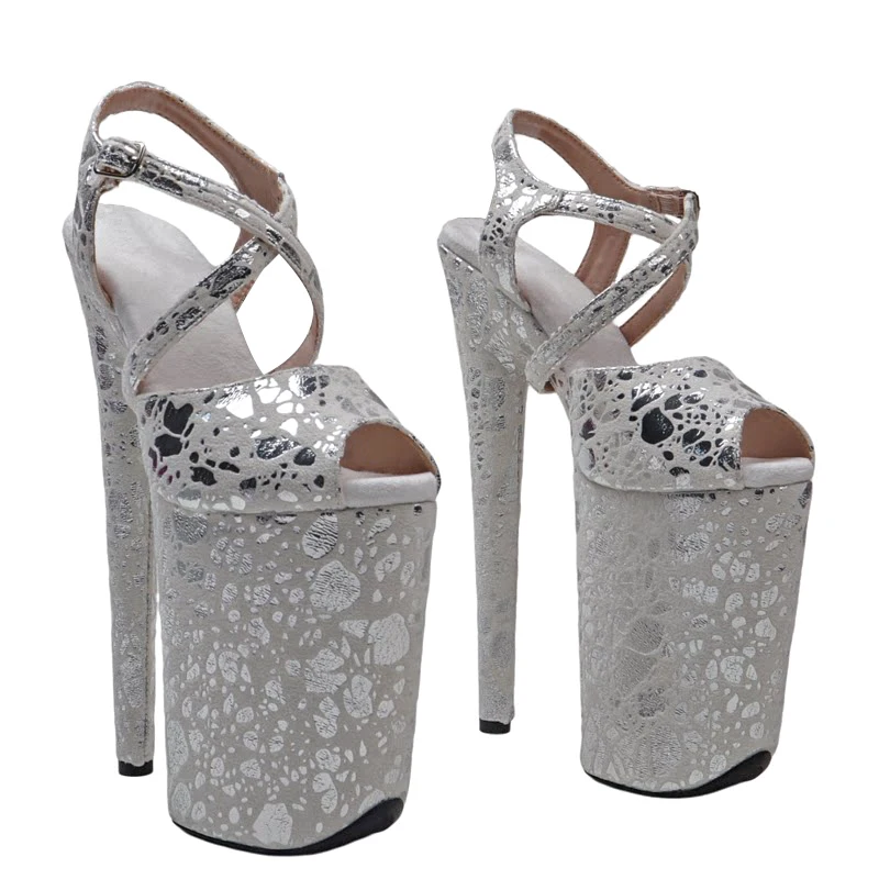 

Leecabe 23cm/9inches Suede upper small Open toe Platform high heel sandals sexy model shoes pole dance shoes