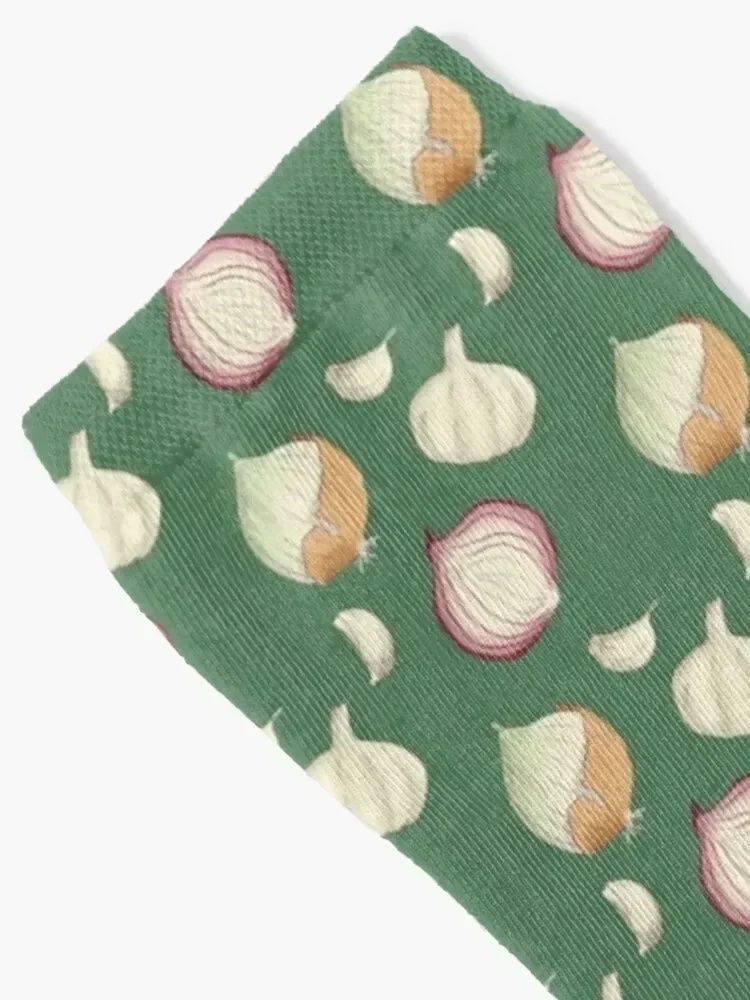 Onions and Garlic Green Socks Thermal man winter essential summer Socks Girl Men's