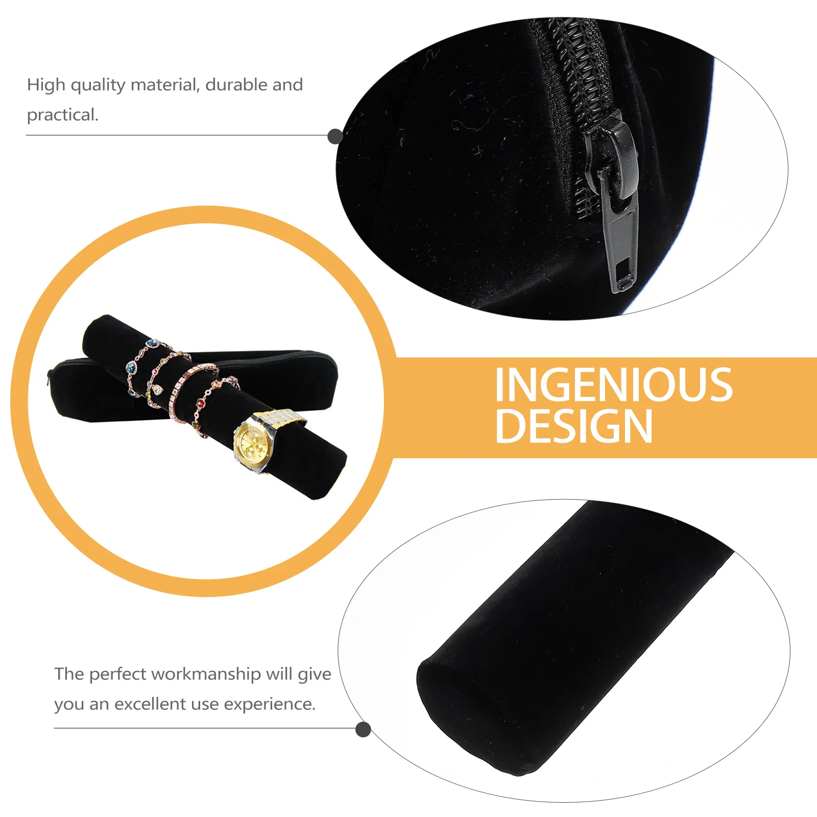 

1 Set Creative Jewelry Storage Roll Watch Display Bangle Organizer Travel Bracelet Display Packing Roll For Home