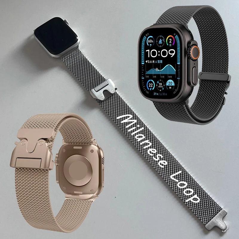 

Milanese Loop for Apple Watch 10 42/46mm 44/45mm 38-41mm Official-website Metal Bracelet iWatch serie 9 8 7 6 5 Ultra2 band 49mm